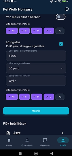 kutyasétaltató és szitter látogatás