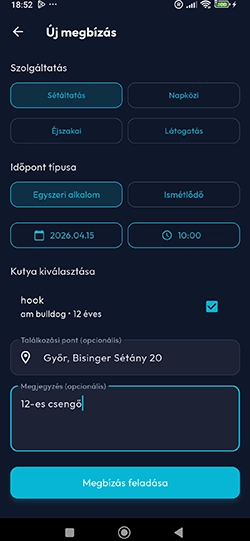 kutyasétaltató és szitter Foglalás