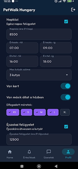 kutyasétaltató és szitter napközi